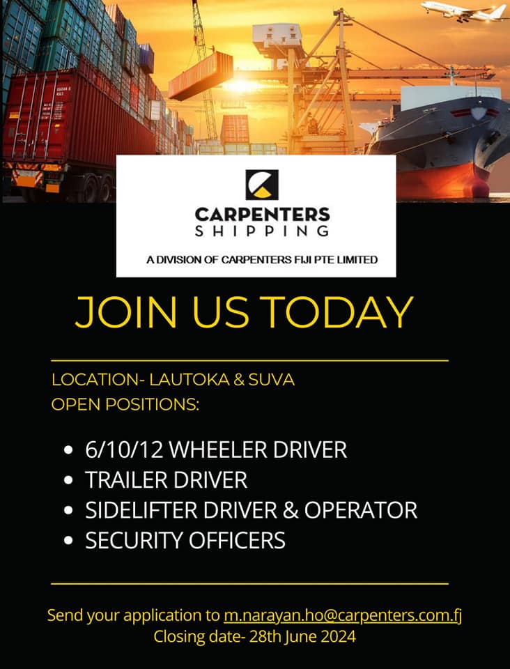 Various Driver Carpenters Shipping Lautoka & Suva SPTOJobsLink